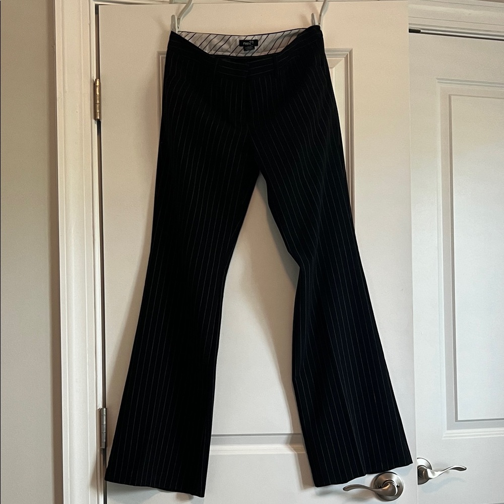 Rue21 Black Striped Flare Pants